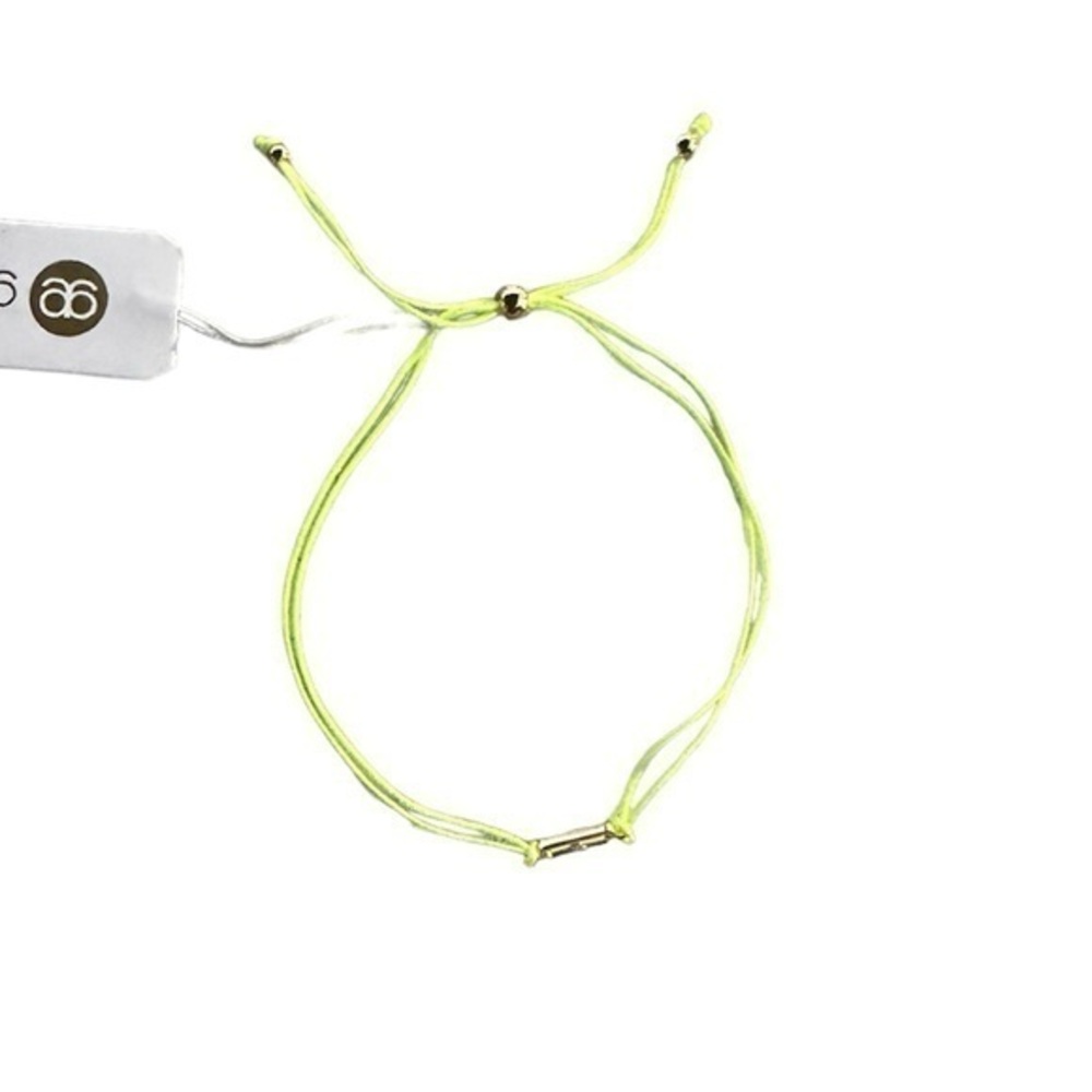 Gorjana Neon Yellow/Green and Gold “B” charm bracelet